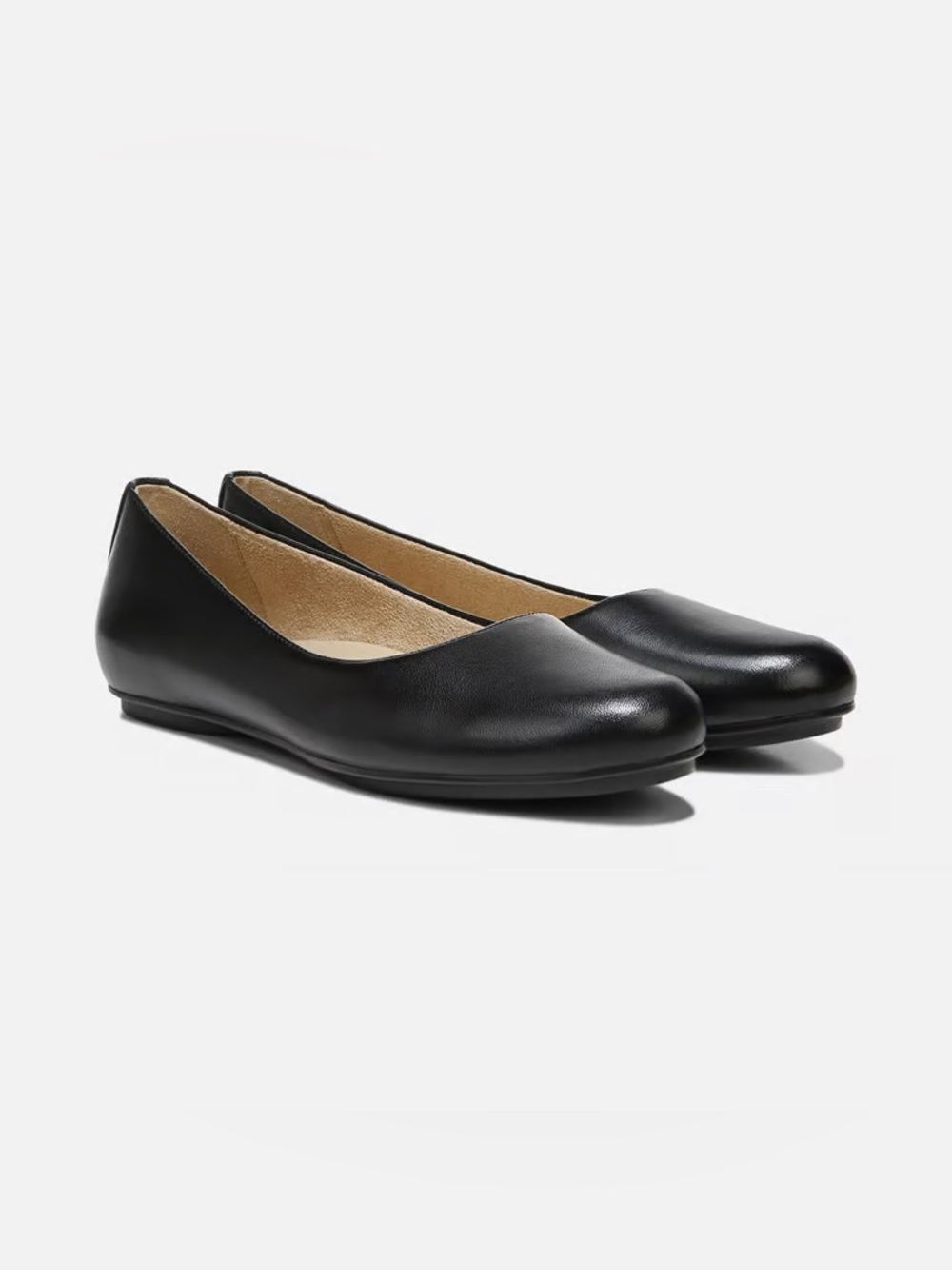12 DOUBLE WIDE Naturalizer Maxwell Black Leather Ballet